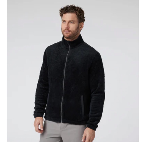 Vuori Men's Medium Fairfield Full Zip Jacket Black NWT Outdoor Packable Travel